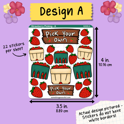Strawberry Picking Sticker Sheet