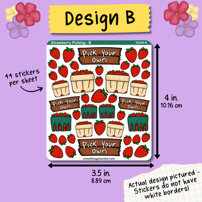 Strawberry Picking Sticker Sheet