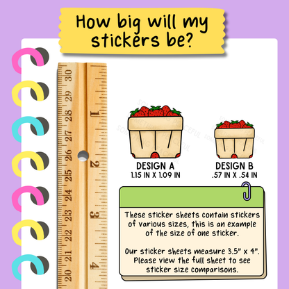 Strawberry Picking Sticker Sheet
