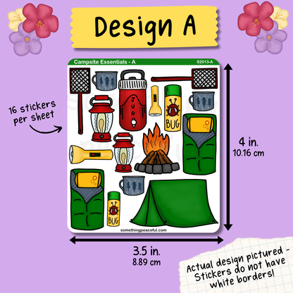 Campsite Essentials Sticker Sheet