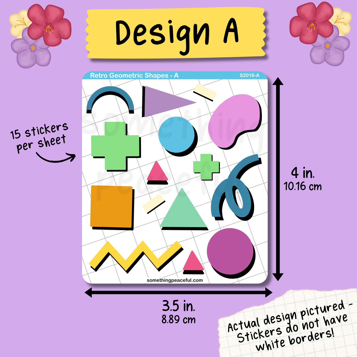 Retro Geometric Shapes Sticker Sheet