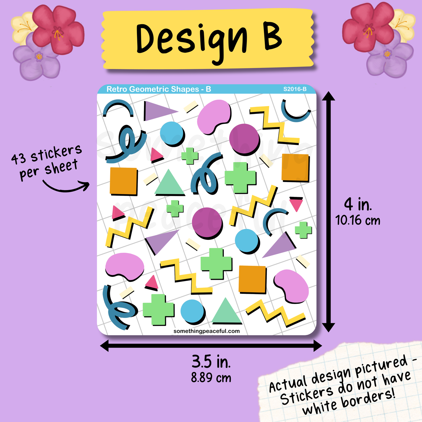 Retro Geometric Shapes Sticker Sheet