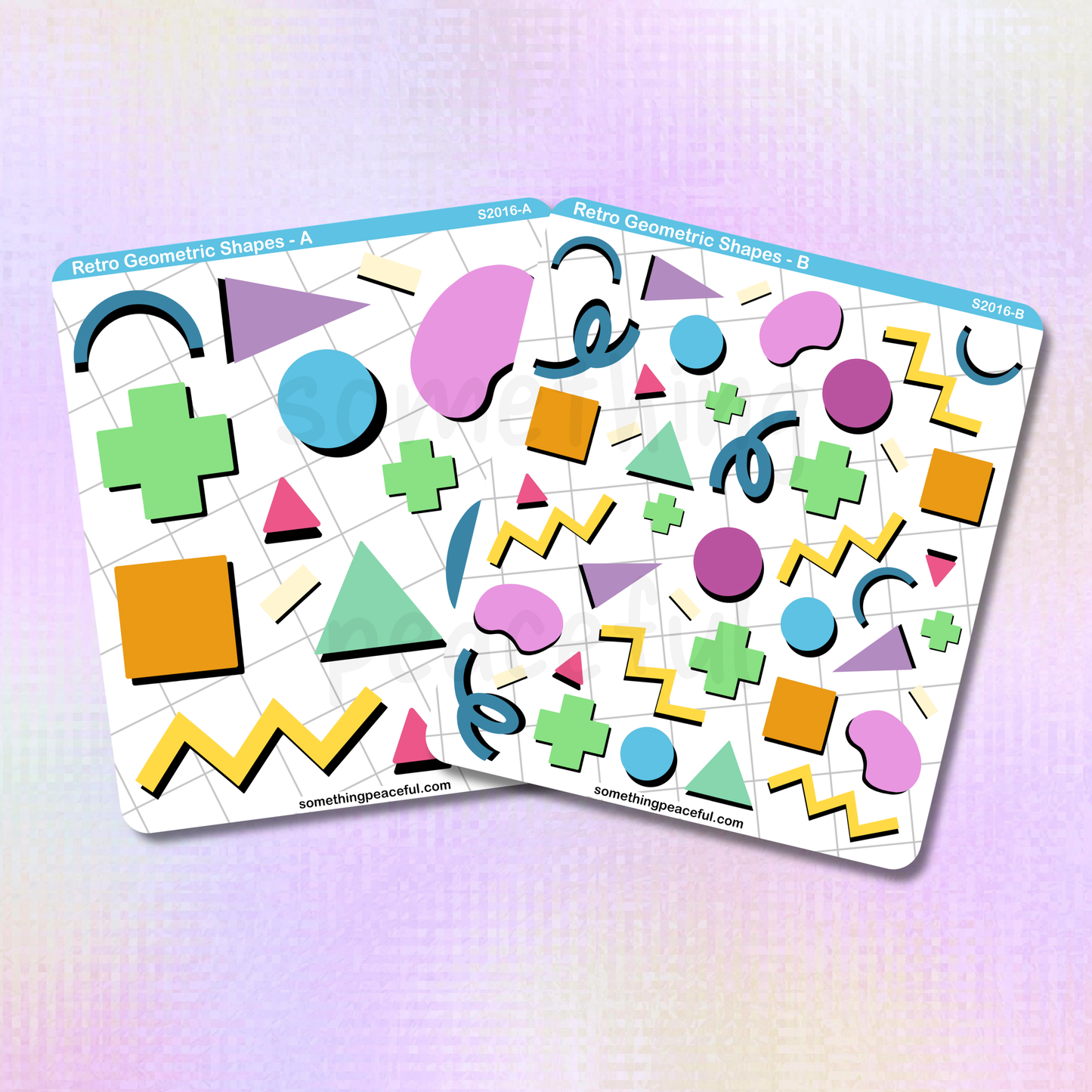 Retro Geometric Shapes Sticker Sheet