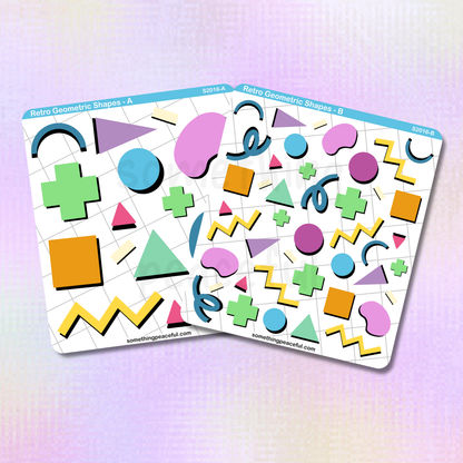 Retro Geometric Shapes Sticker Sheet