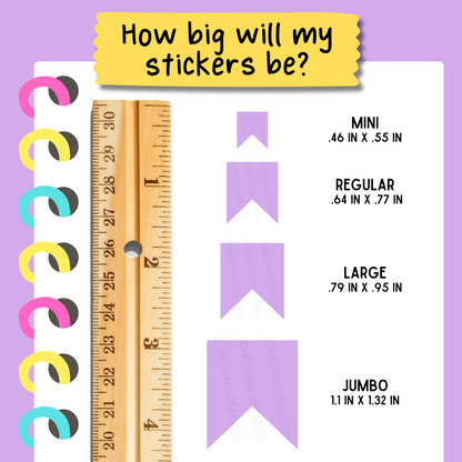 Pointed Banner Sticker Sheet - Customizable