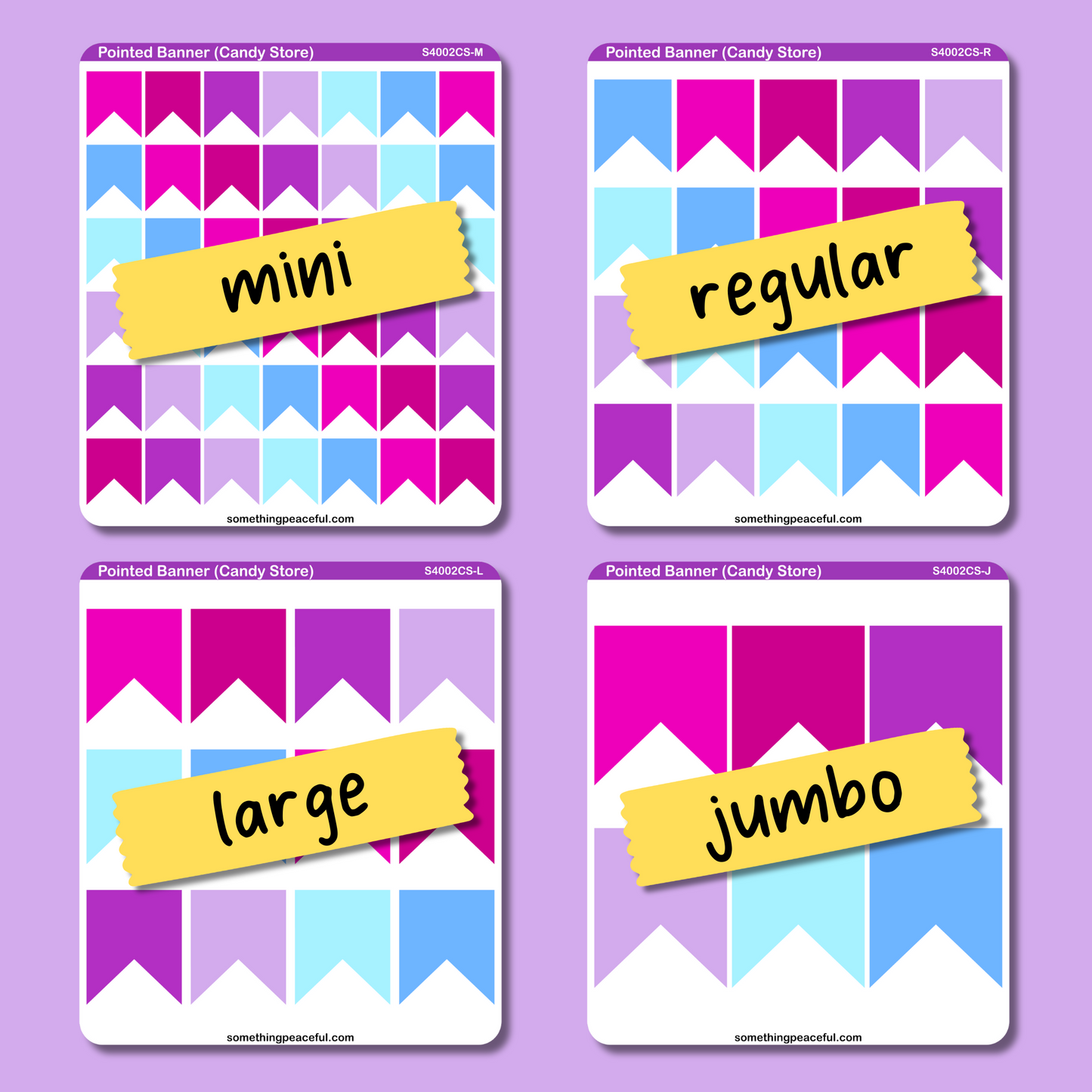 Pointed Banner Sticker Sheet - Customizable