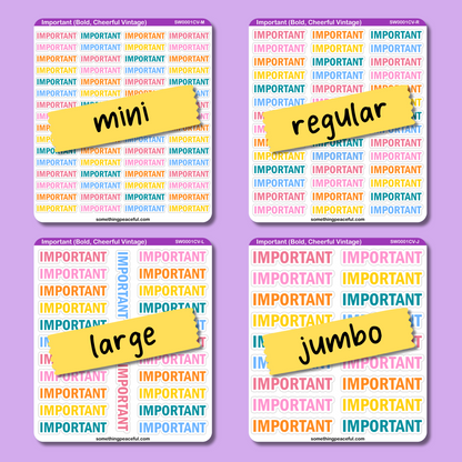 Important Bold Text Sticker Sheet - Customizable