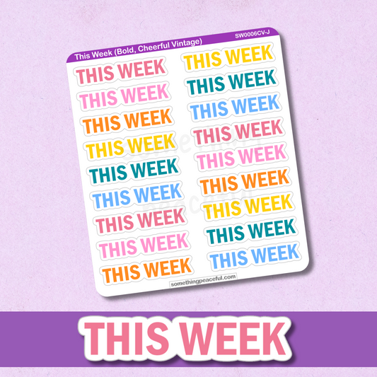 This Week Bold Text Sticker Sheet - Customizable
