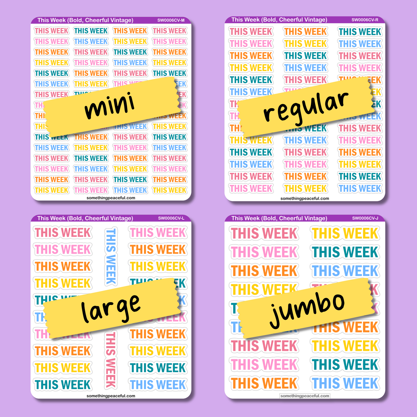 This Week Bold Text Sticker Sheet - Customizable