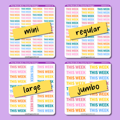 This Week Bold Text Sticker Sheet - Customizable