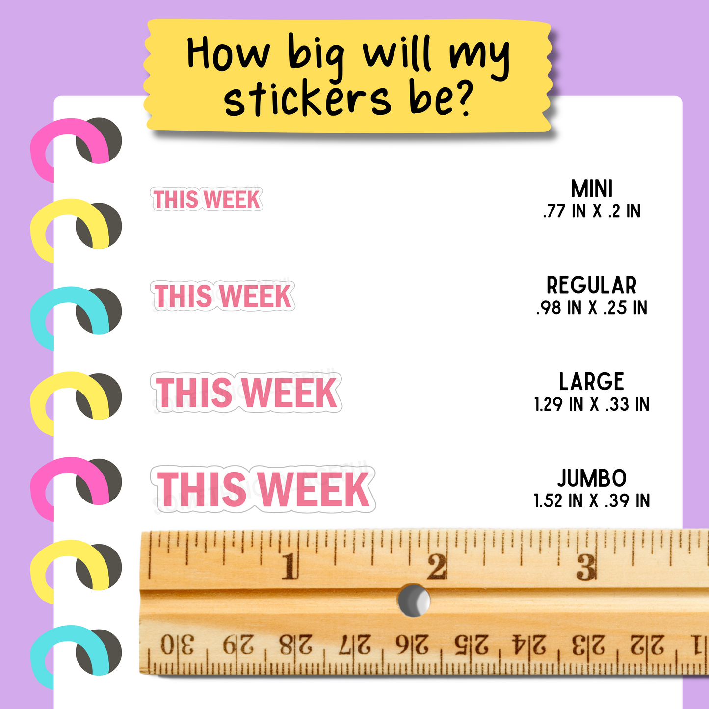 This Week Bold Text Sticker Sheet - Customizable