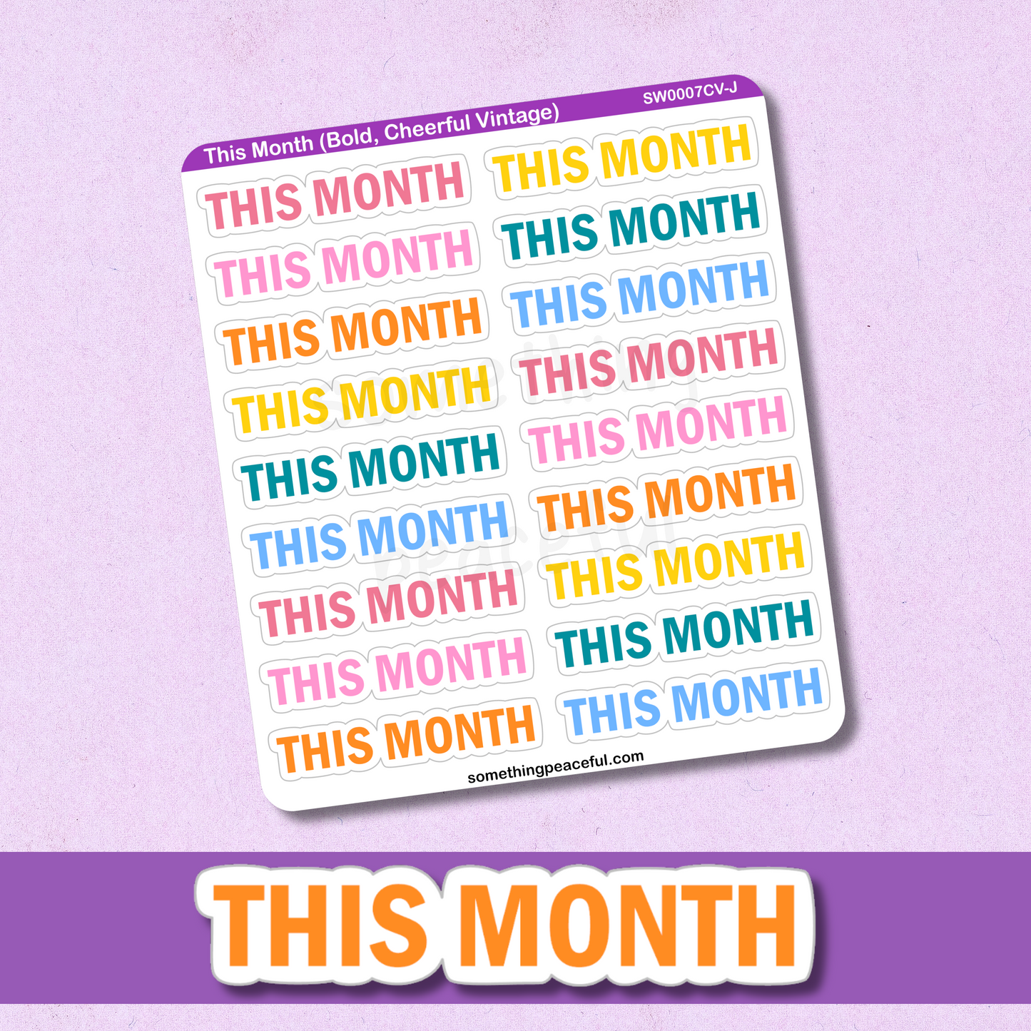 This Month Bold Text Sticker Sheet - Customizable