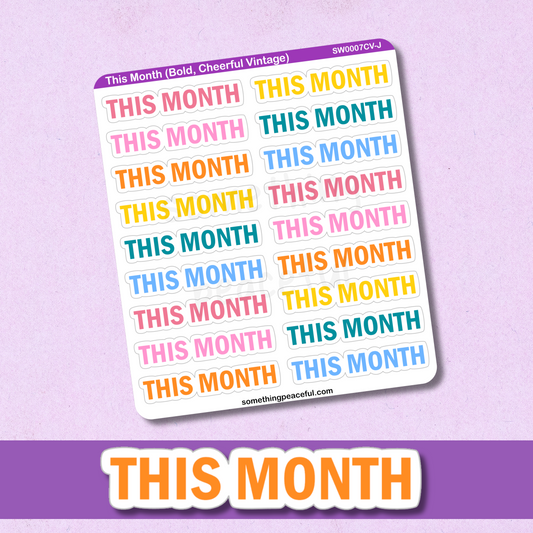This Month Bold Text Sticker Sheet - Customizable