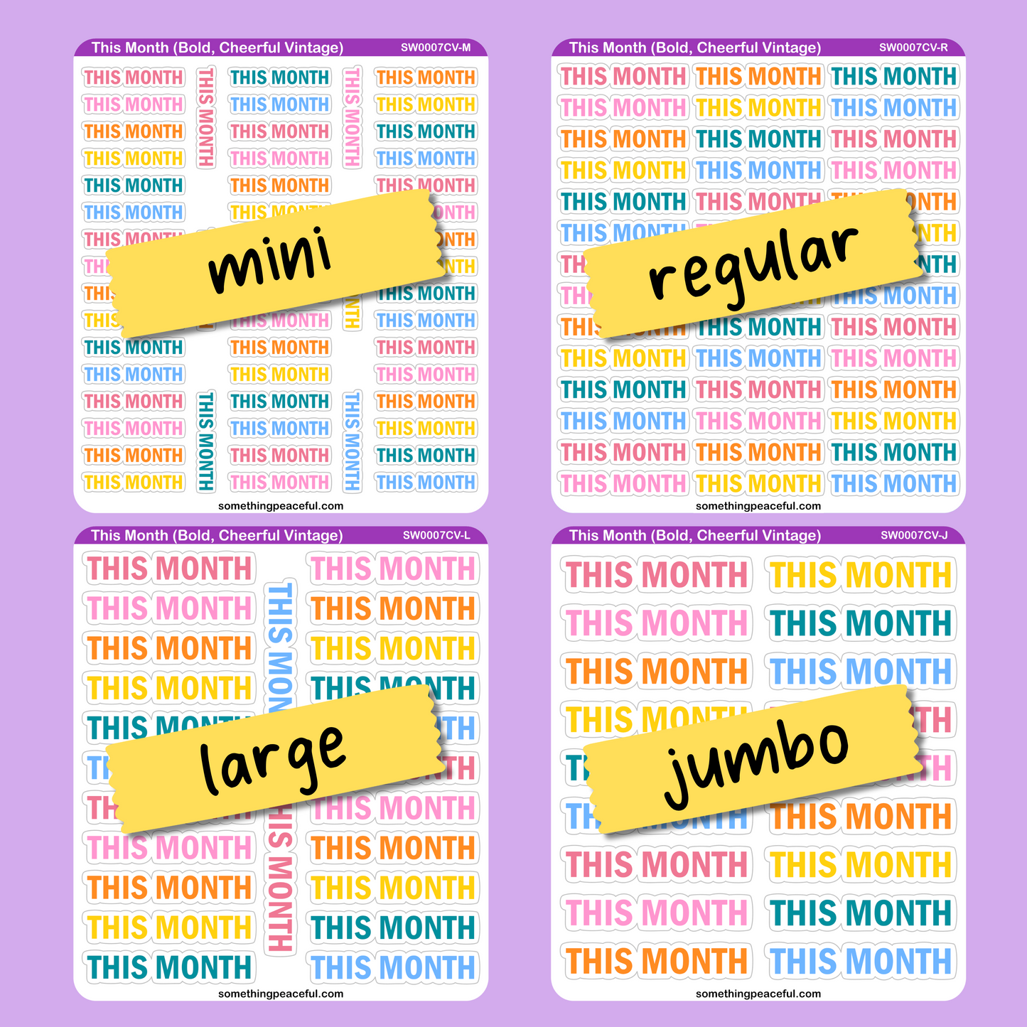 This Month Bold Text Sticker Sheet - Customizable