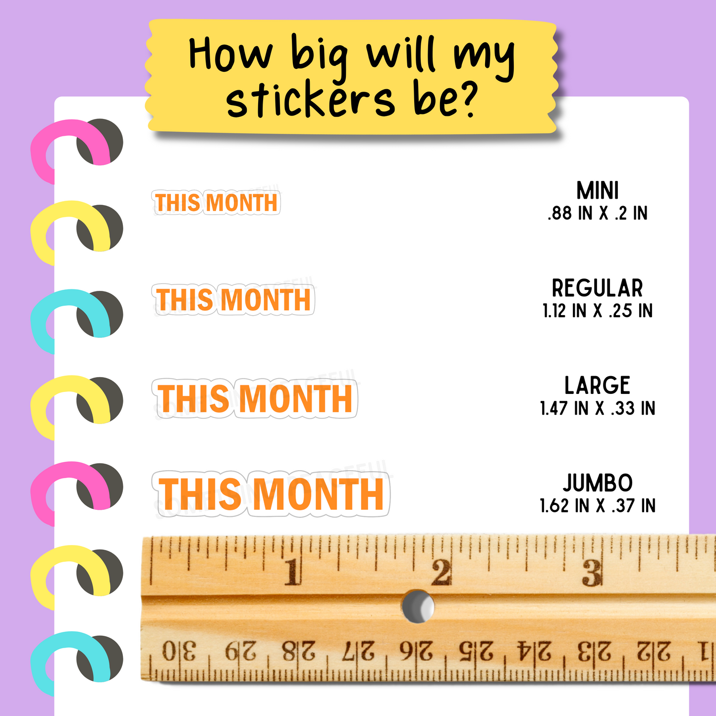 This Month Bold Text Sticker Sheet - Customizable
