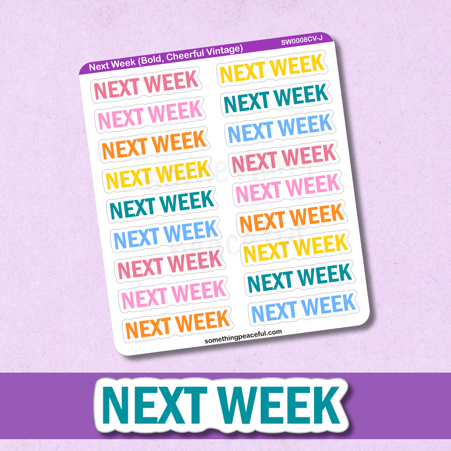 Next Week Bold Text Sticker Sheet - Customizable