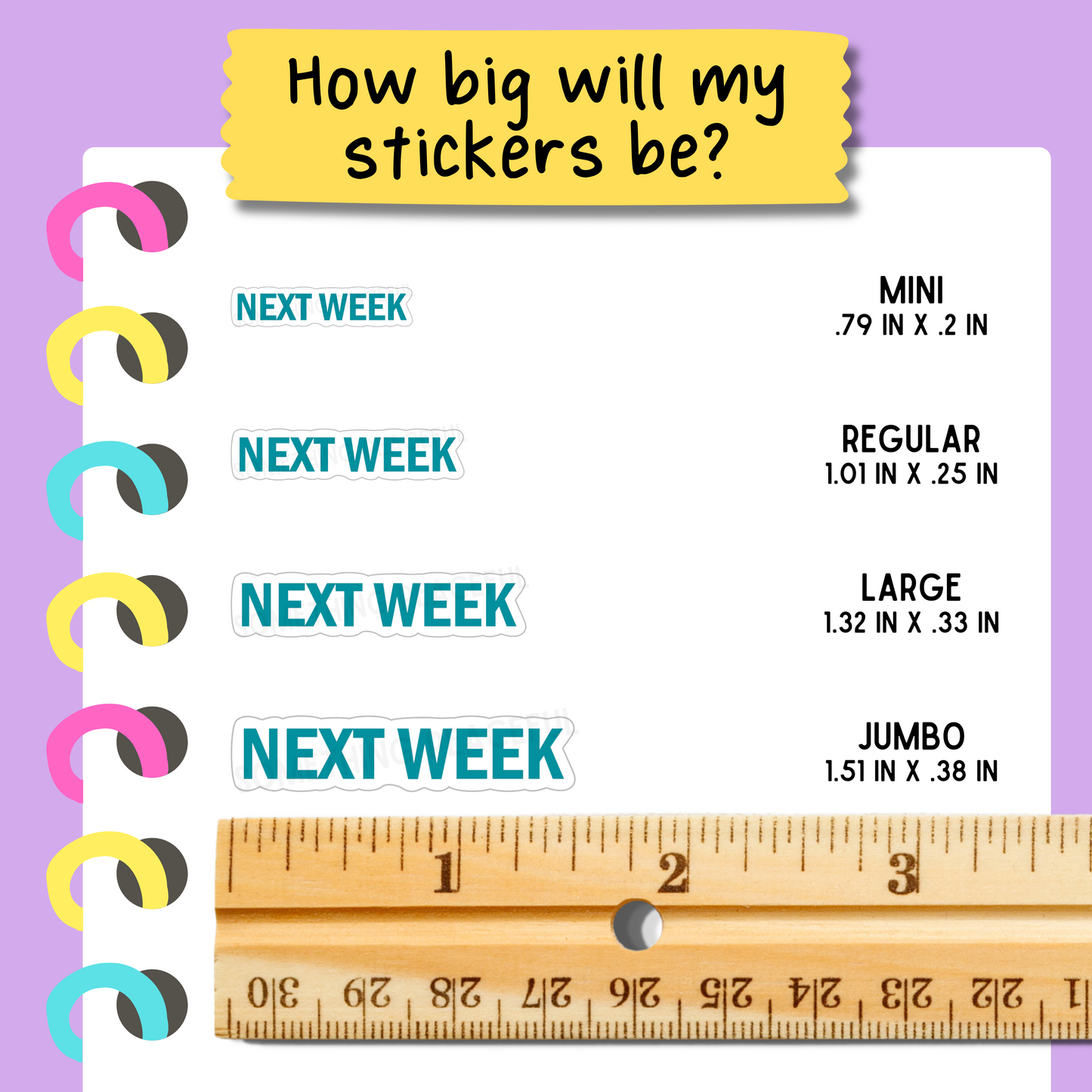 Next Week Bold Text Sticker Sheet - Customizable