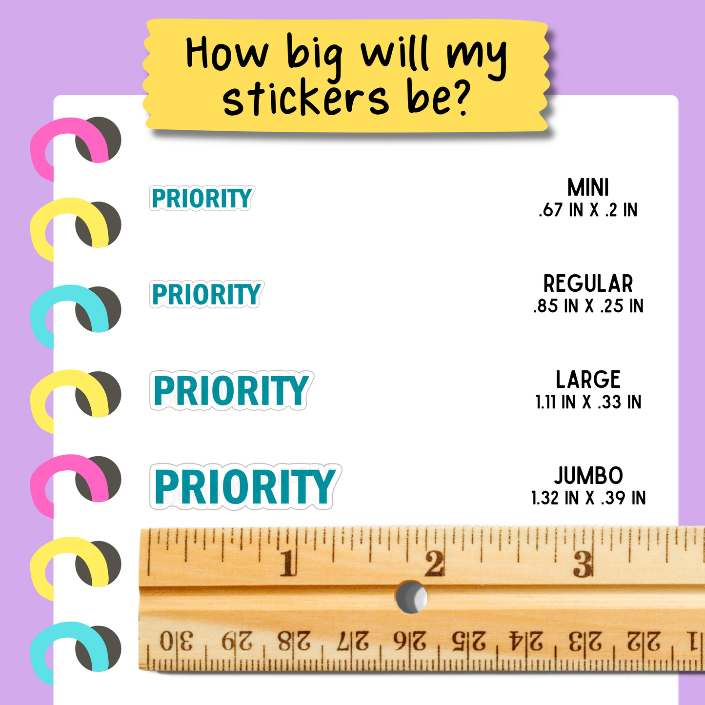 Priority Bold Text Sticker Sheet - Customizable