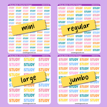 Study Bold Text Sticker Sheet - Customizable