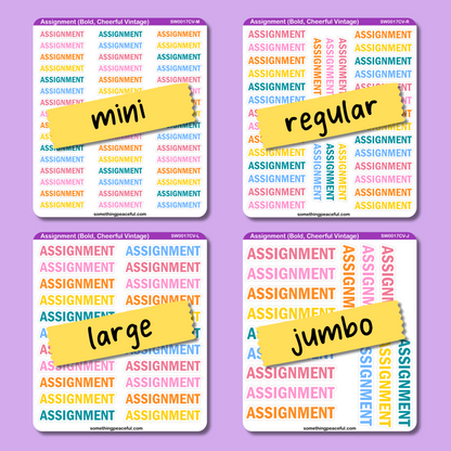 Assignment Bold Text Sticker Sheet - Customizable