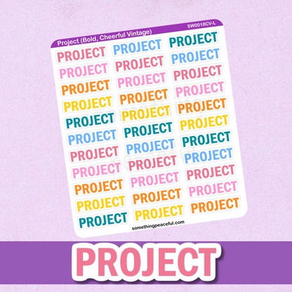 Project Bold Text Sticker Sheet - Customizable