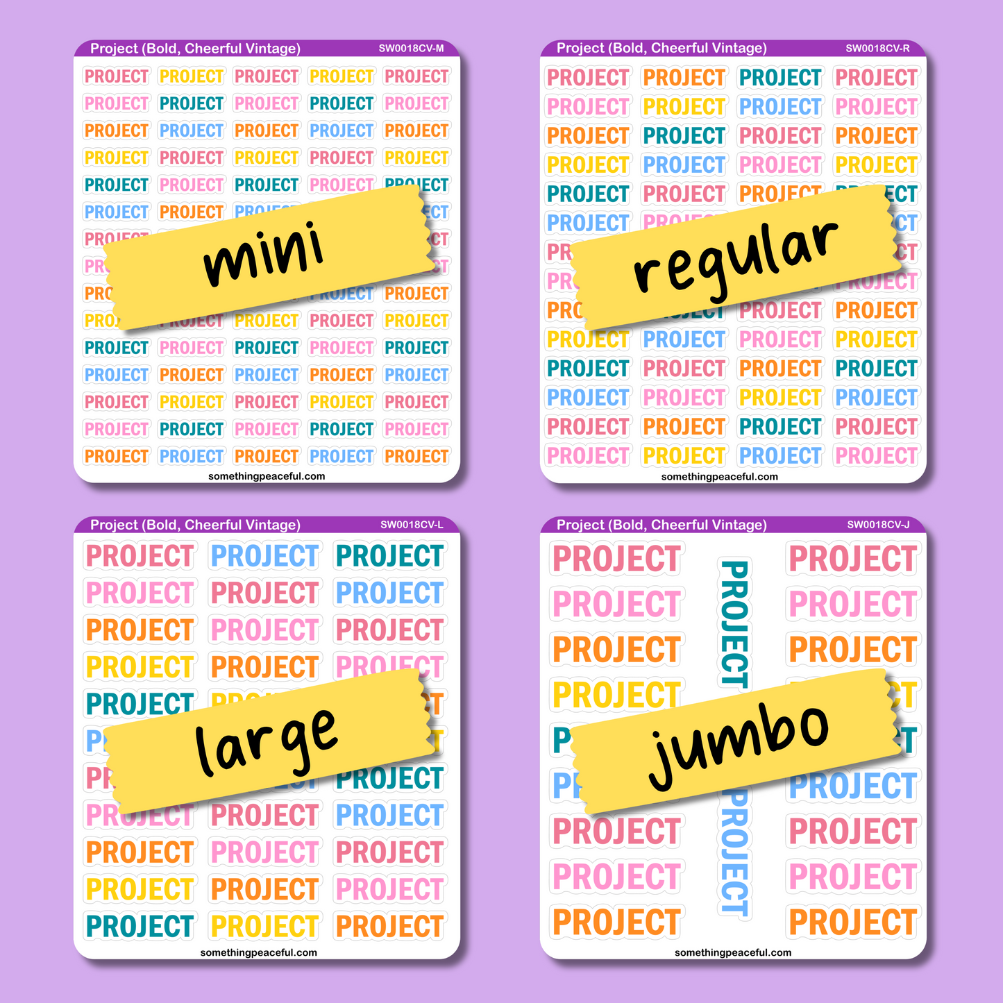 Project Bold Text Sticker Sheet - Customizable