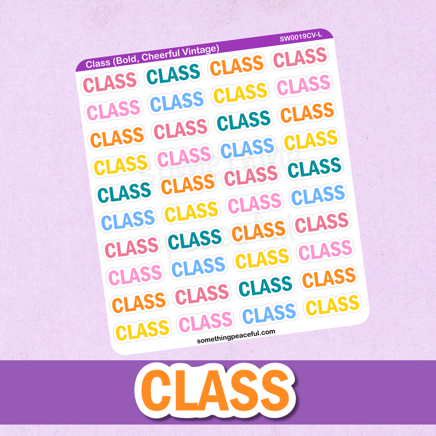 Class Bold Text Sticker Sheet - Customizable