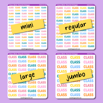 Class Bold Text Sticker Sheet - Customizable