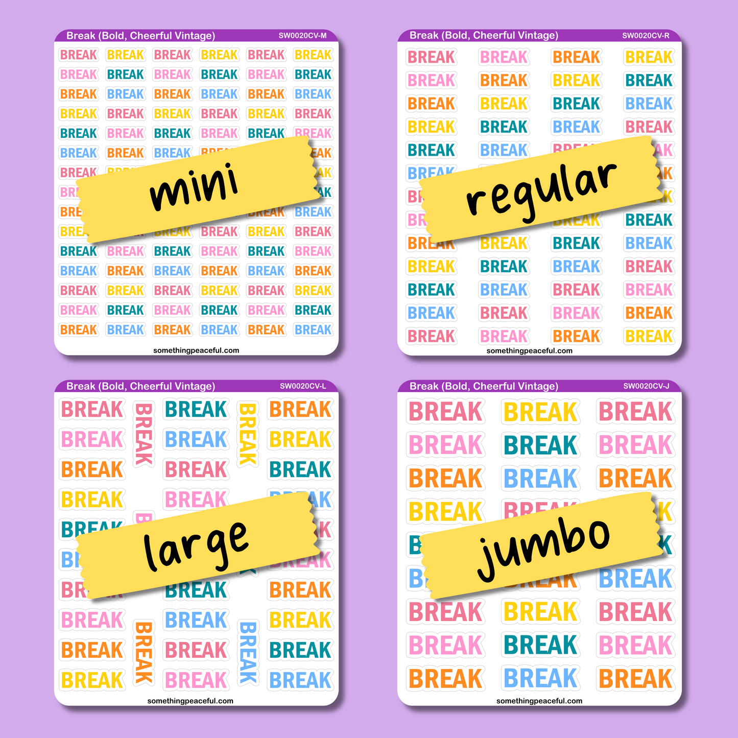 Break Bold Text Sticker Sheet - Customizable