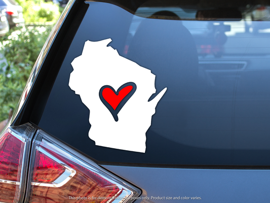 Wisconsin Heart Two-Tone Vinyl Decal