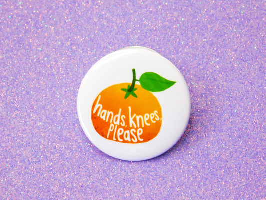 Hands, Knees, Please Pinback Button