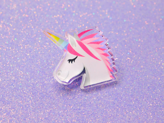 Unicorn Emoji Acrylic Pin