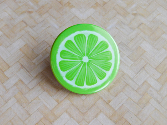 Lime Slice Pinback Button