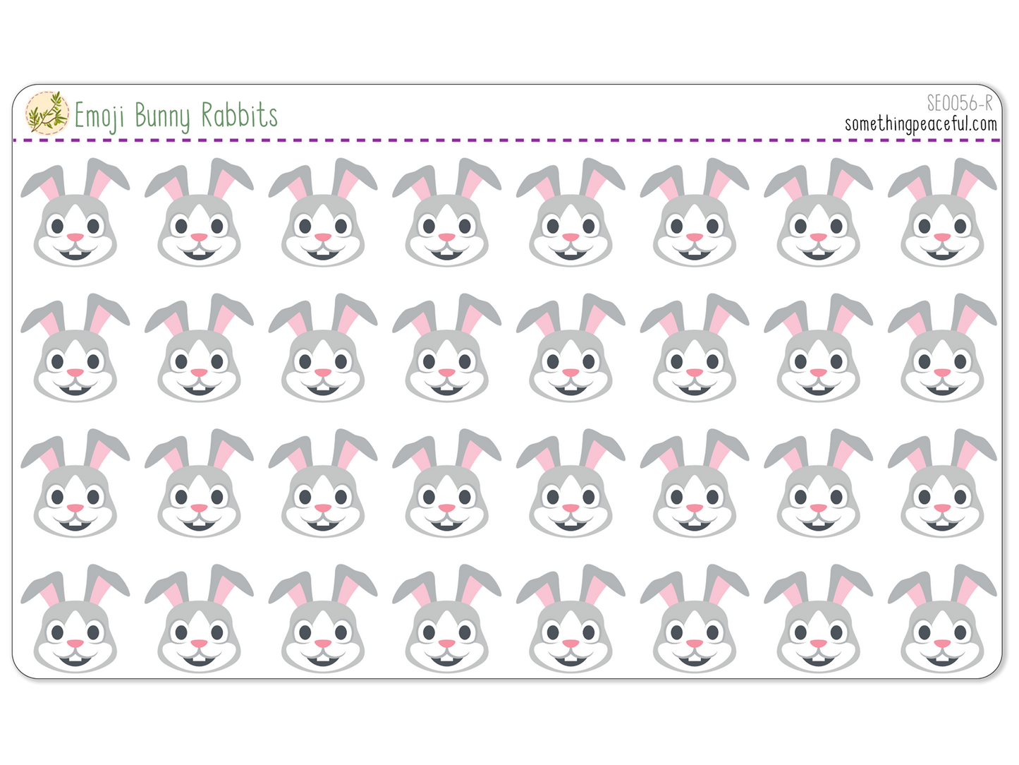 Bunny Rabbit Emoji Sticker Sheet