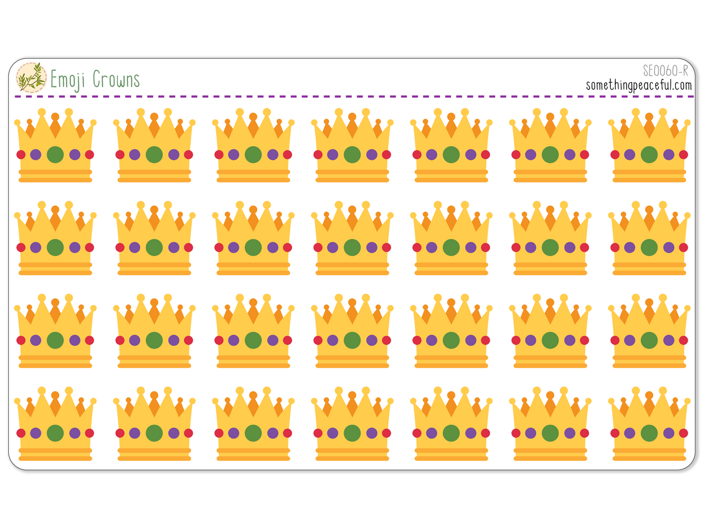 Crown Emoji Sticker Sheet