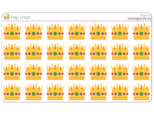 Crown Emoji Sticker Sheet