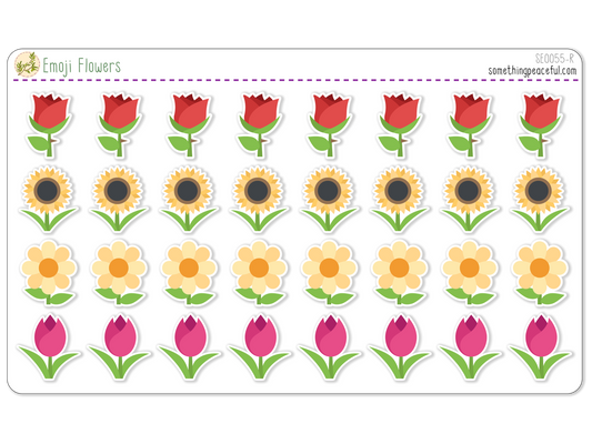 Spring Flowers Emoji Sticker Sheet