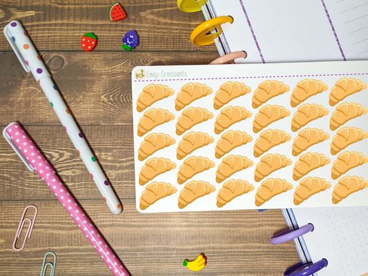 Emoji Croissant Sticker Sheet