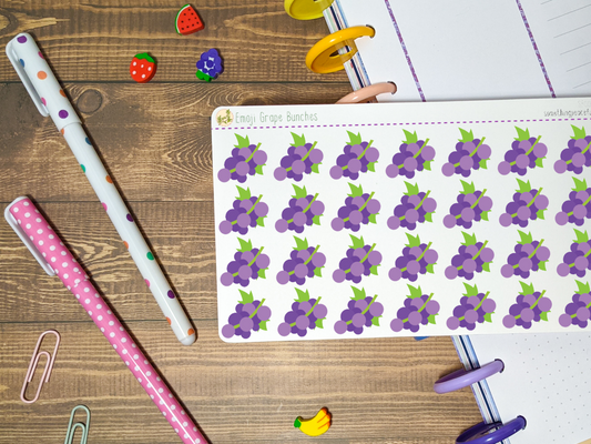 Emoji Grapes Sticker Sheet