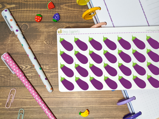Emoji Eggplants Sticker Sheet