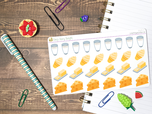 Emoji Dairy Delights Sticker Sheet