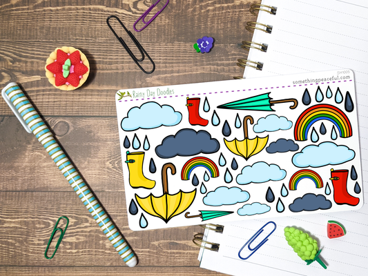 Rainy Day Doodles Stickers Sheet