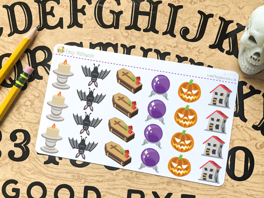 Emoji Halloween Stickers Sheet