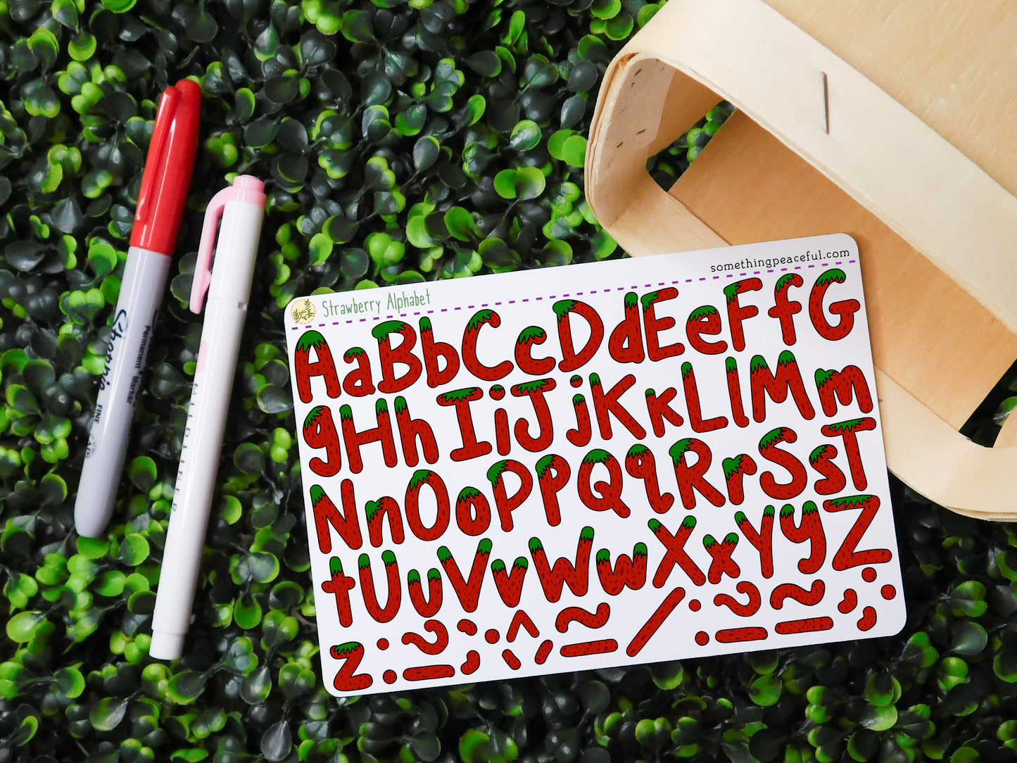 Strawberry Alphabet Sticker Sheet