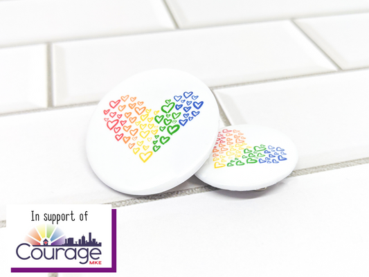 Rainbow Hearts Pinback Button