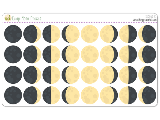 Moon Phases Emoji Sticker Sheet