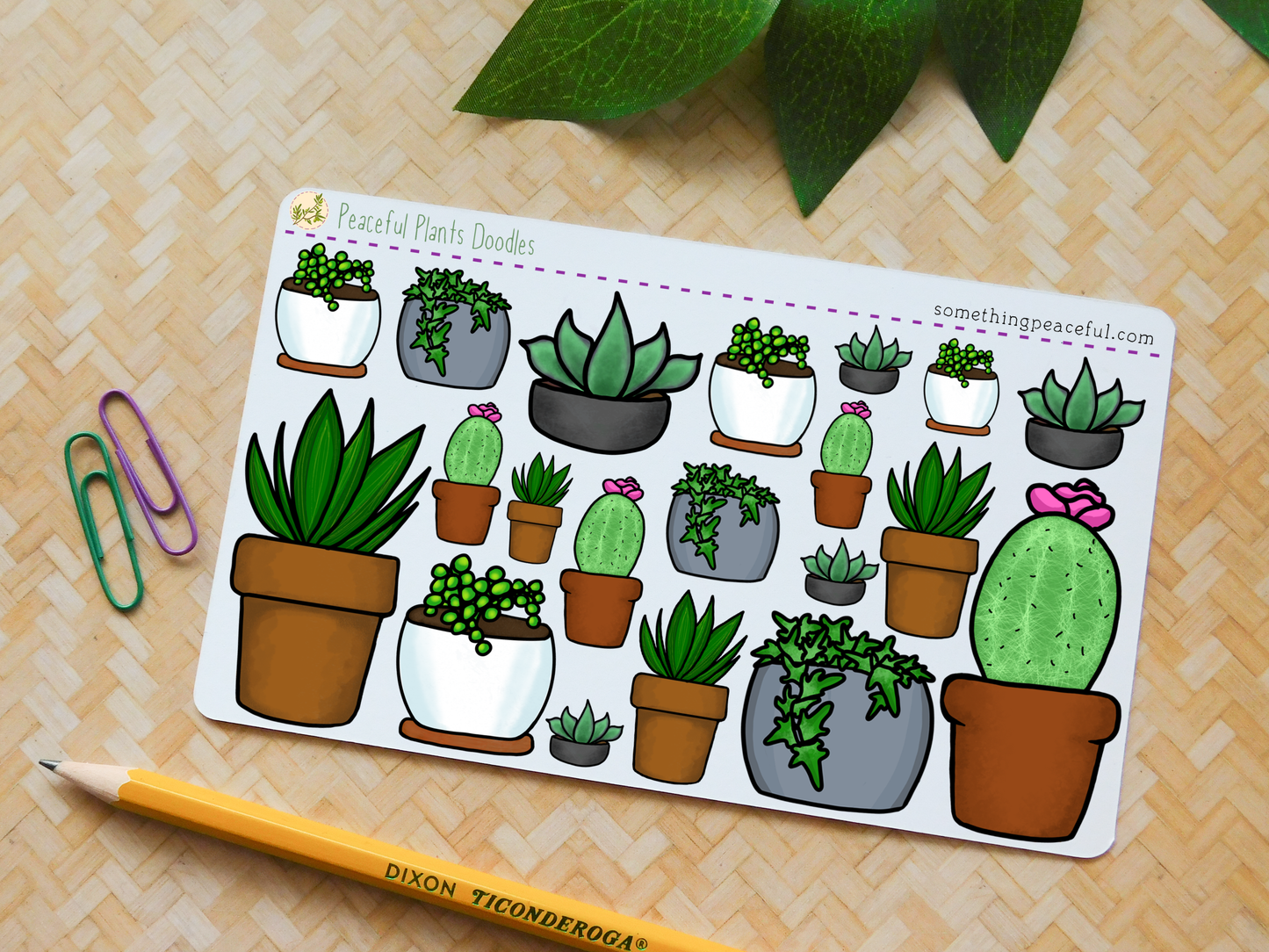 Peaceful Plants Stickers Sheet