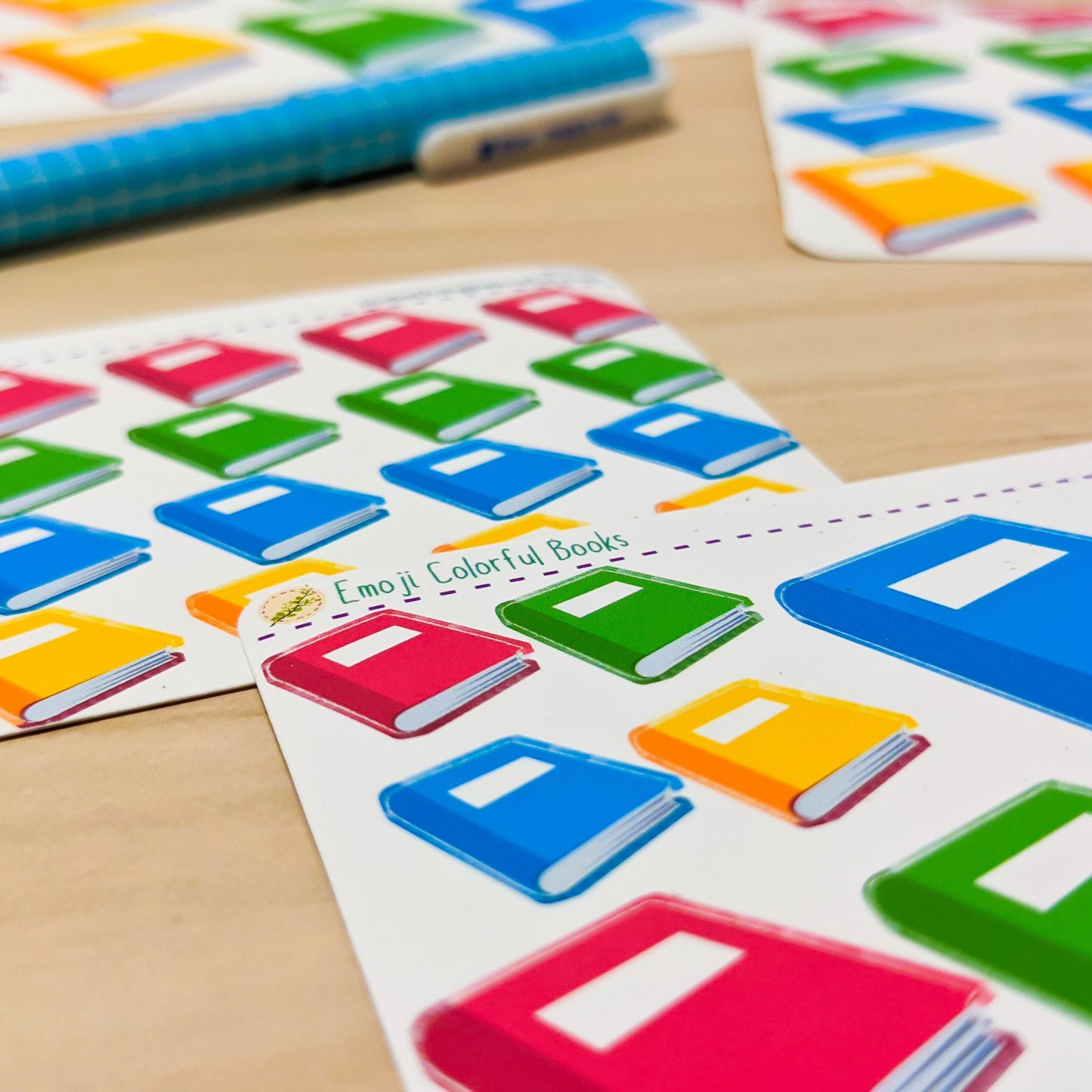 Colorful Book Emoji Sticker Sheet