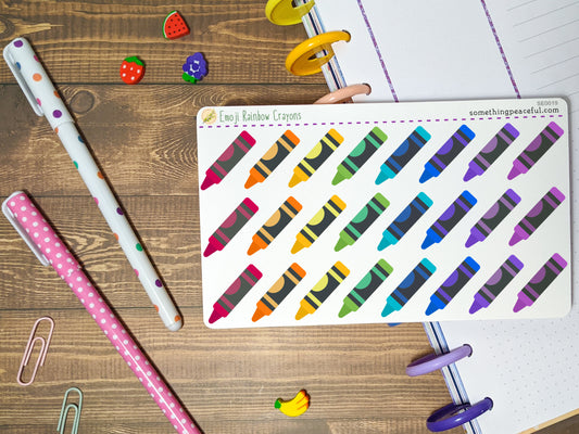 Colorful Crayons Stickers Sheet