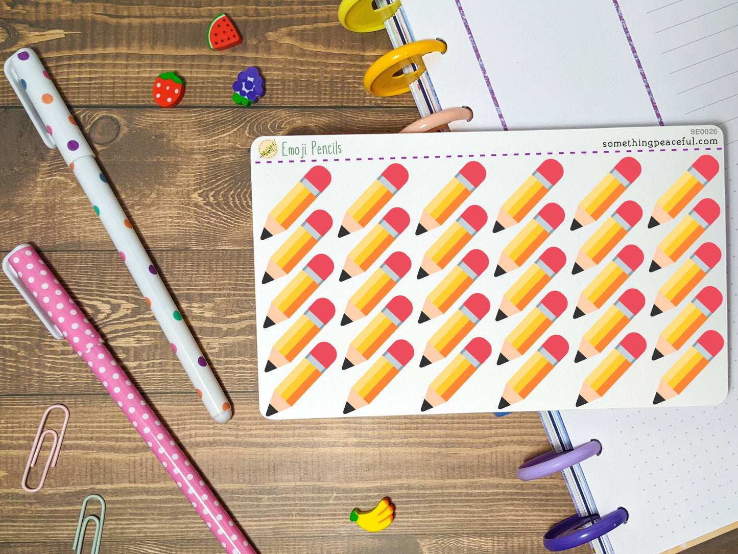 Emoji Pencil Stickers Sheet